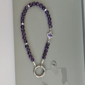 Genuine Amethyst Phone Charm New